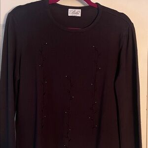 Abella Elegant Black Long Sleeve Top